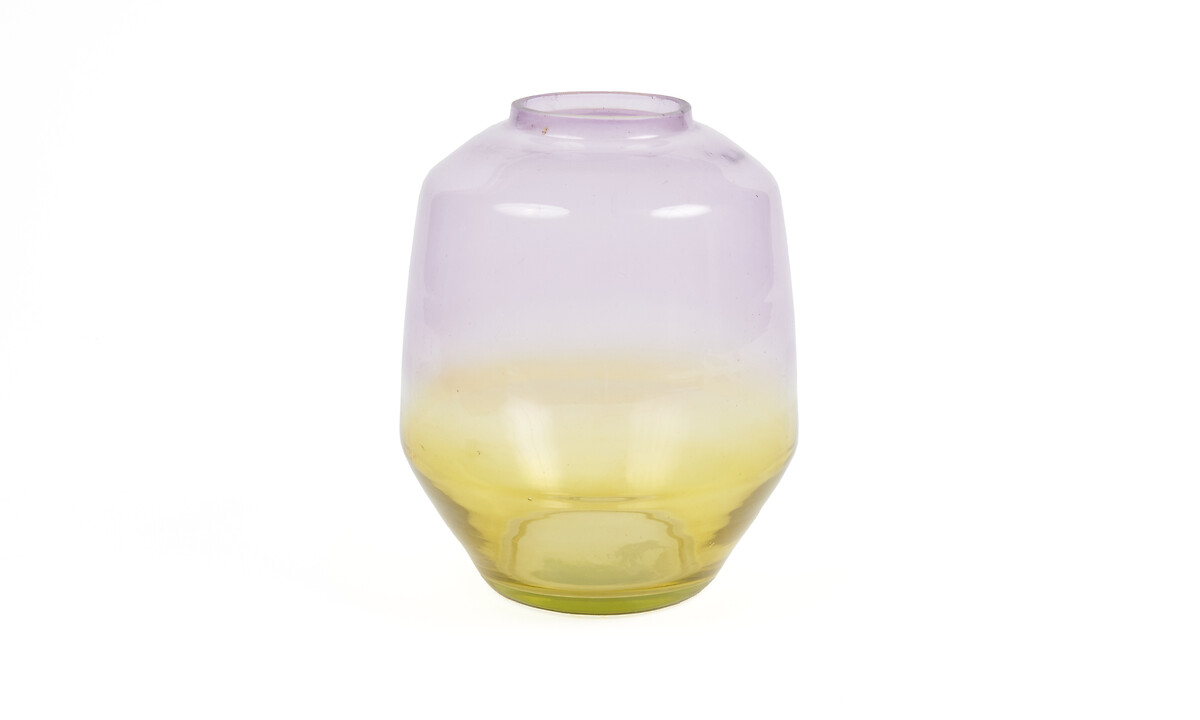 Vase en verre jaune/violet