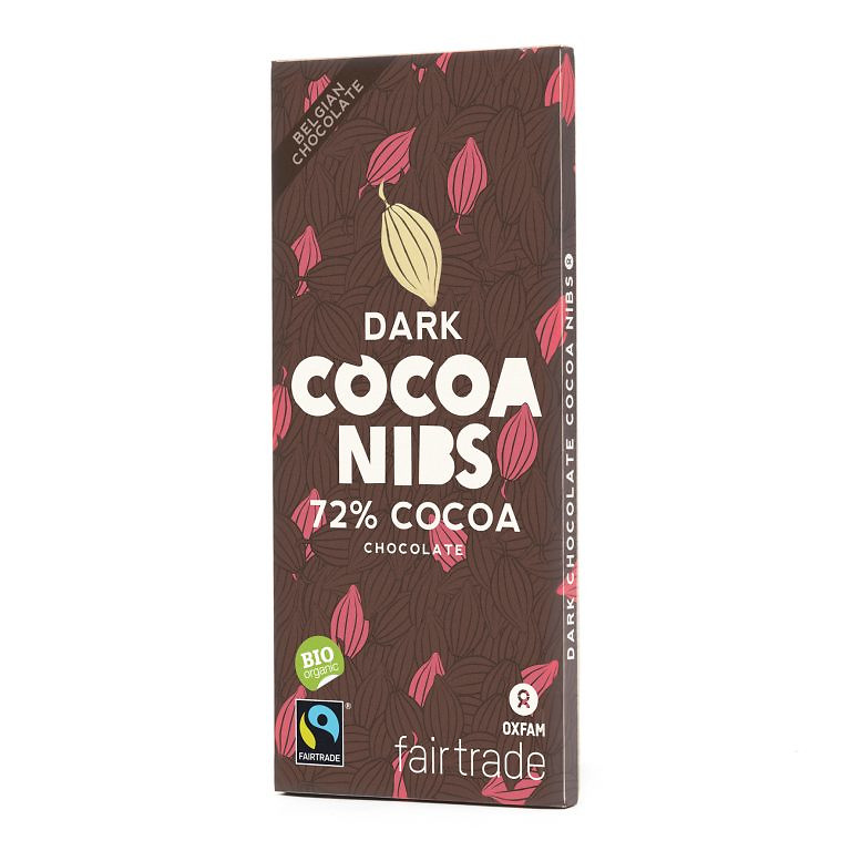 bio fondant chocolade cacaonibs 100g