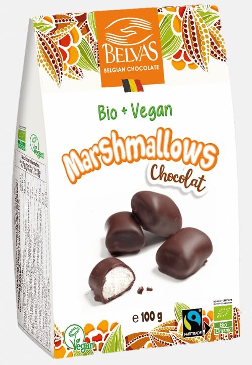 Chocolade marshmallows vegan en bio 100g