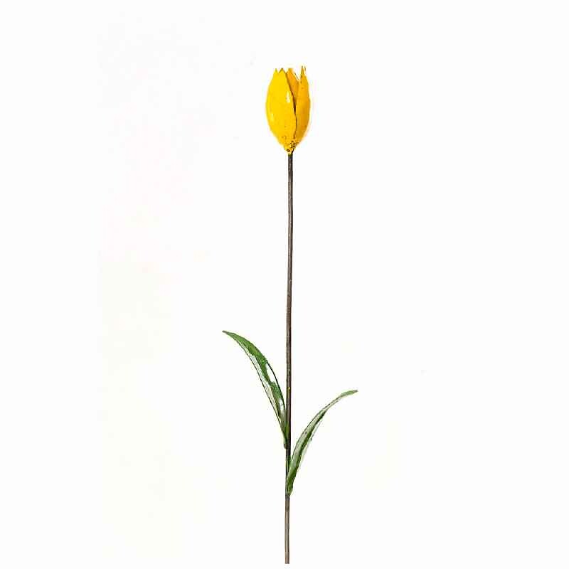 Tulipe métal recyclé jaune